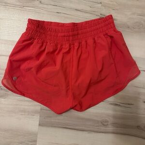 Lululemon Hotty Hot Athletic Shorts Orange/Res Size 6
